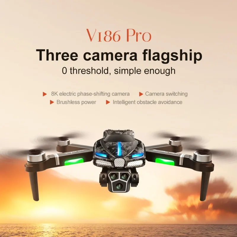 جديد V186 Pro الطائرة بدون طيا - مراجعة Drone Gimbal 2 Axis وسعره