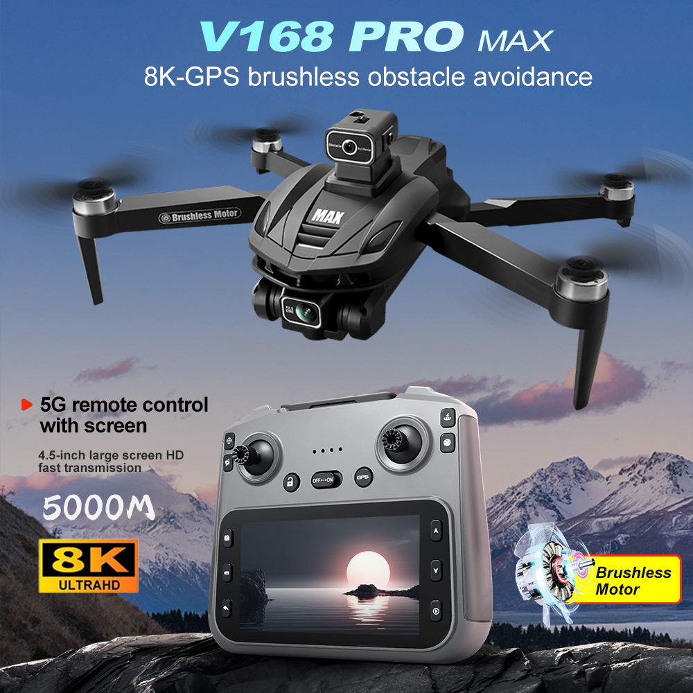 V168 PRO Max GPS Drone 8K Prof - مراجعة Drone Gimbal Brushless وسعره