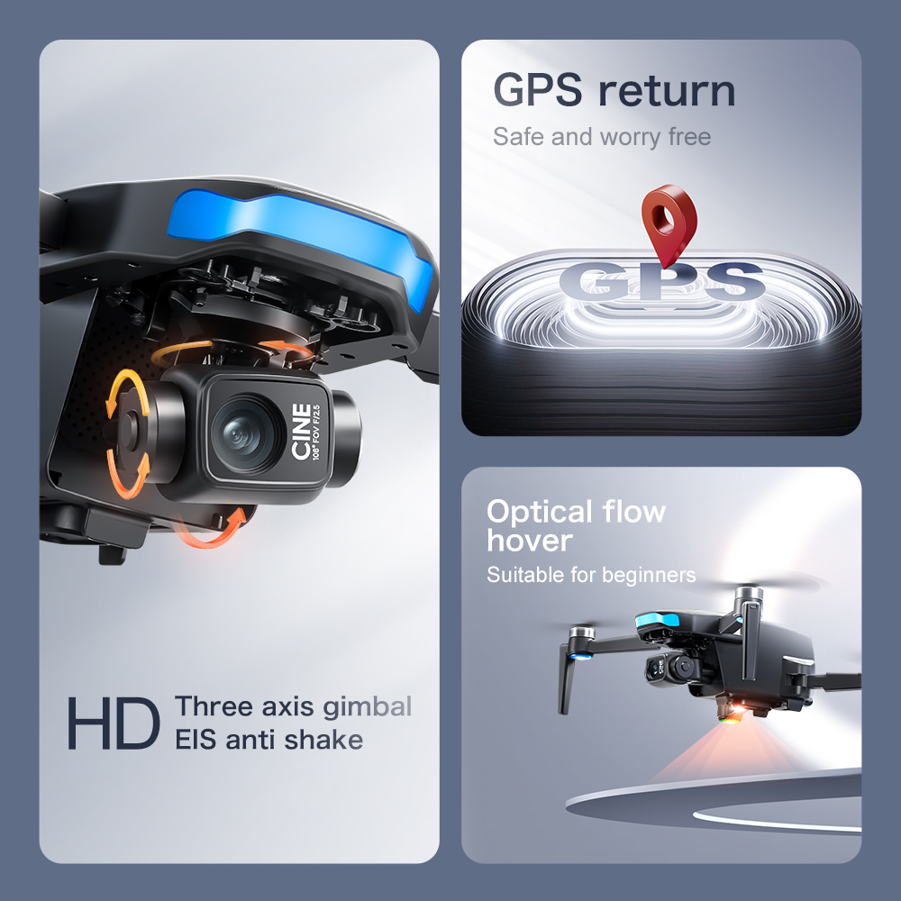 طائرة لينوفو S-X1 بدون طيار مع - مراجعة Drone Gimbal 3 Axis وسعره