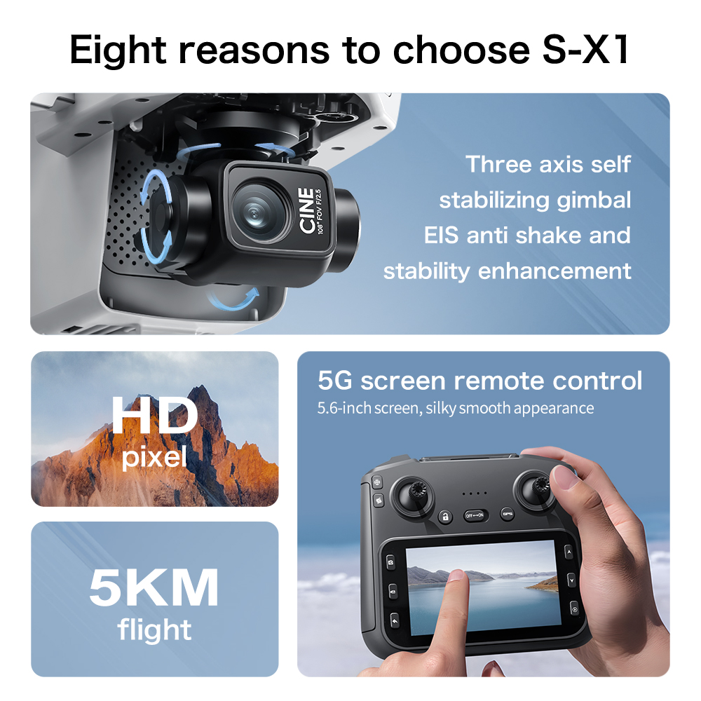 طائرة لينوفو S-X1 MAX بدون طيا - مراجعة Drone Gimbal 3 Axis وسعره