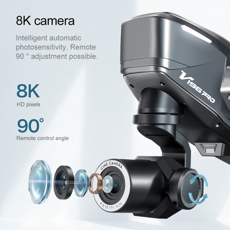 2025 V196 التلقائي تجنب العوائ - مراجعة Drone Gimbal 2 Axis وسعره