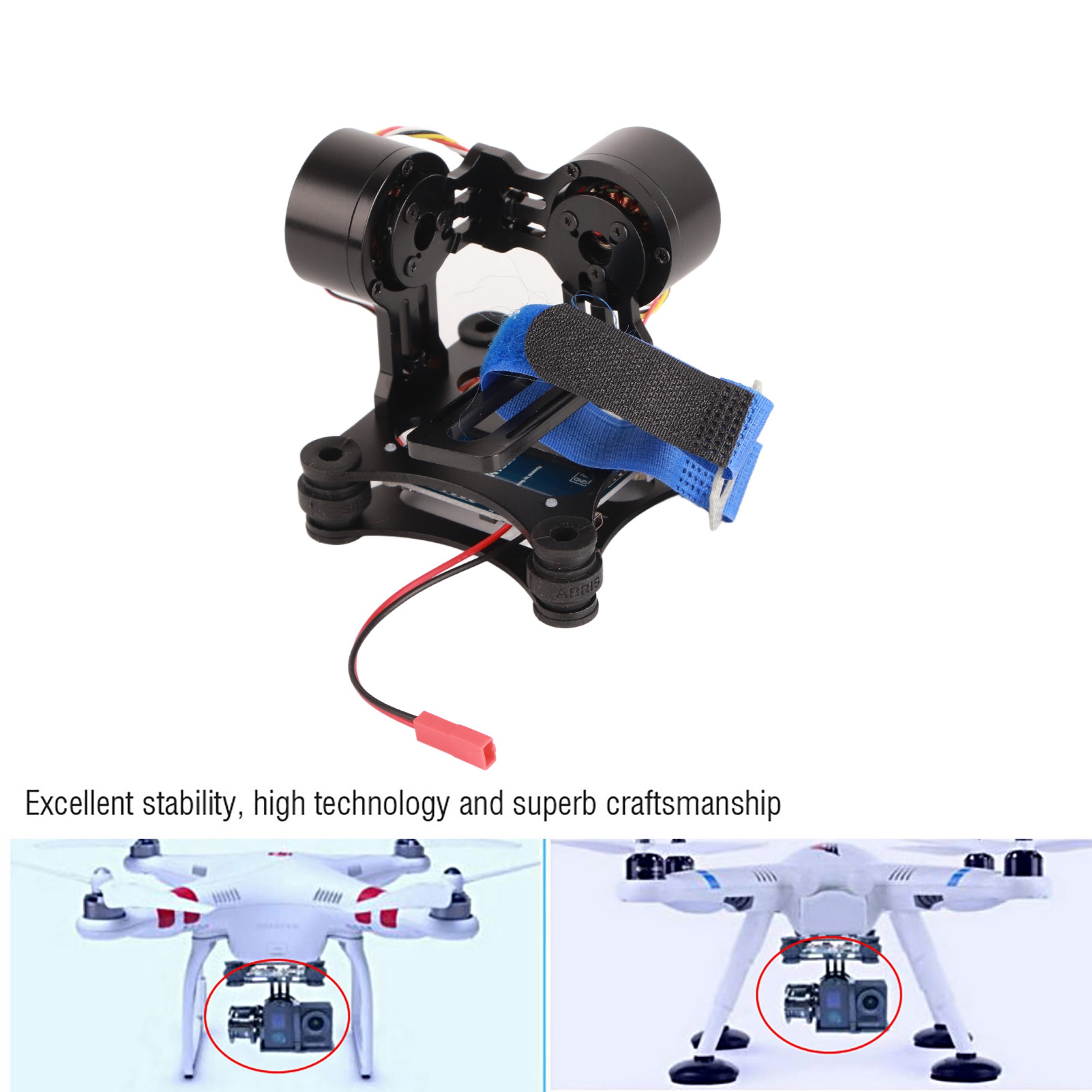 لوحة جيمبال معدنية بدون فرشاة  - مراجعة Drone Gimbal For Gopro وسعره